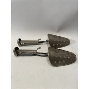1950s USA 2 Vintage EKCO Hammered Metal Shoe Trees Shaper Stretcher Adjustable